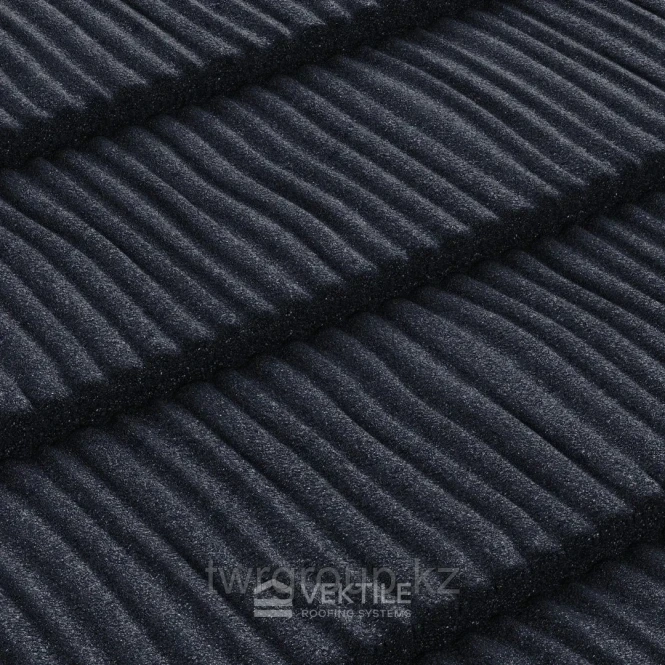 Композитная черепица Vektile, профиль Shake, Deep Black - 1906 - фото 2