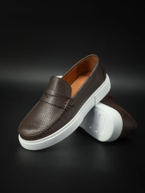 Erkaklar uchun haqiqiy charm loaferlar - 2539 - rasm 1